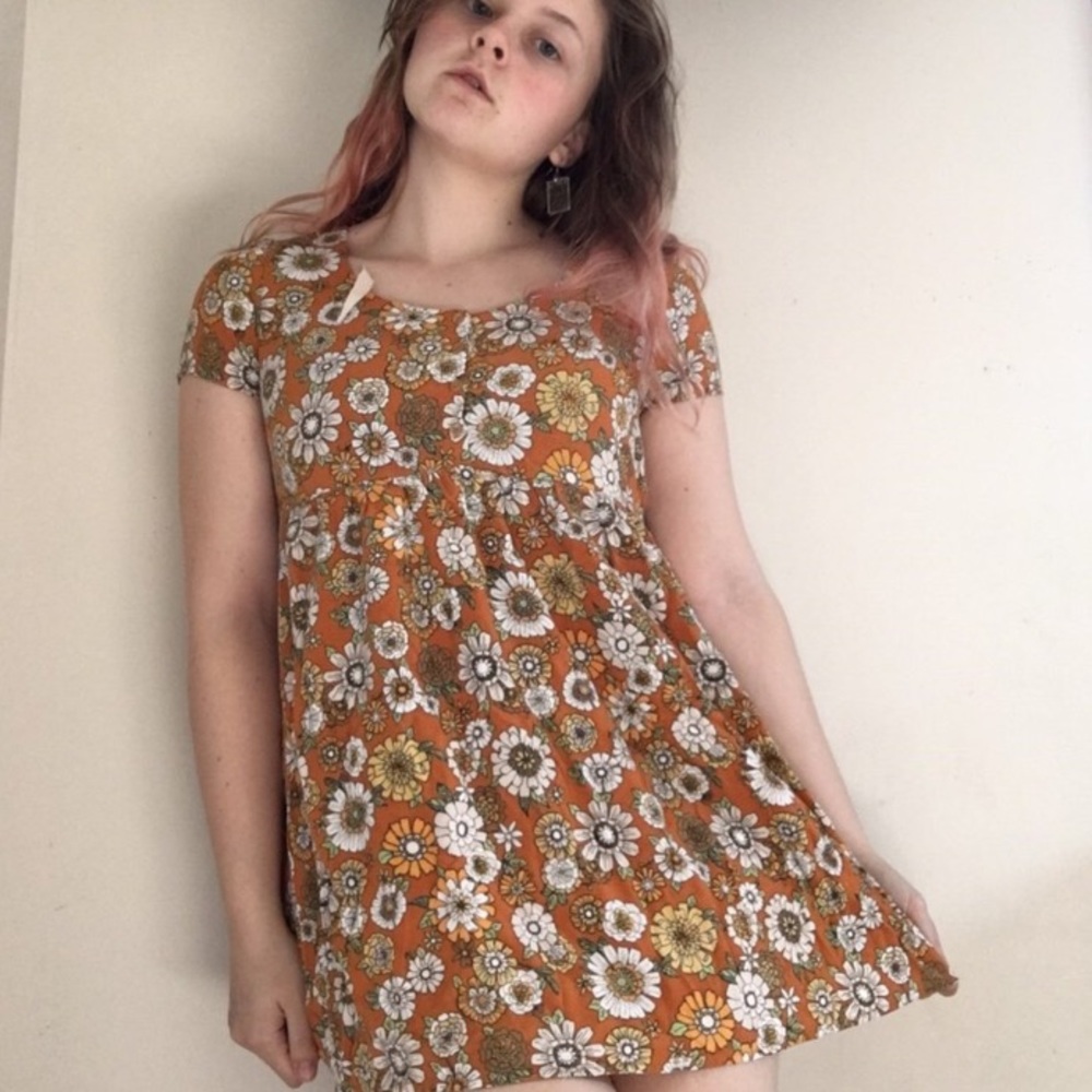 Funky little button front mini dress